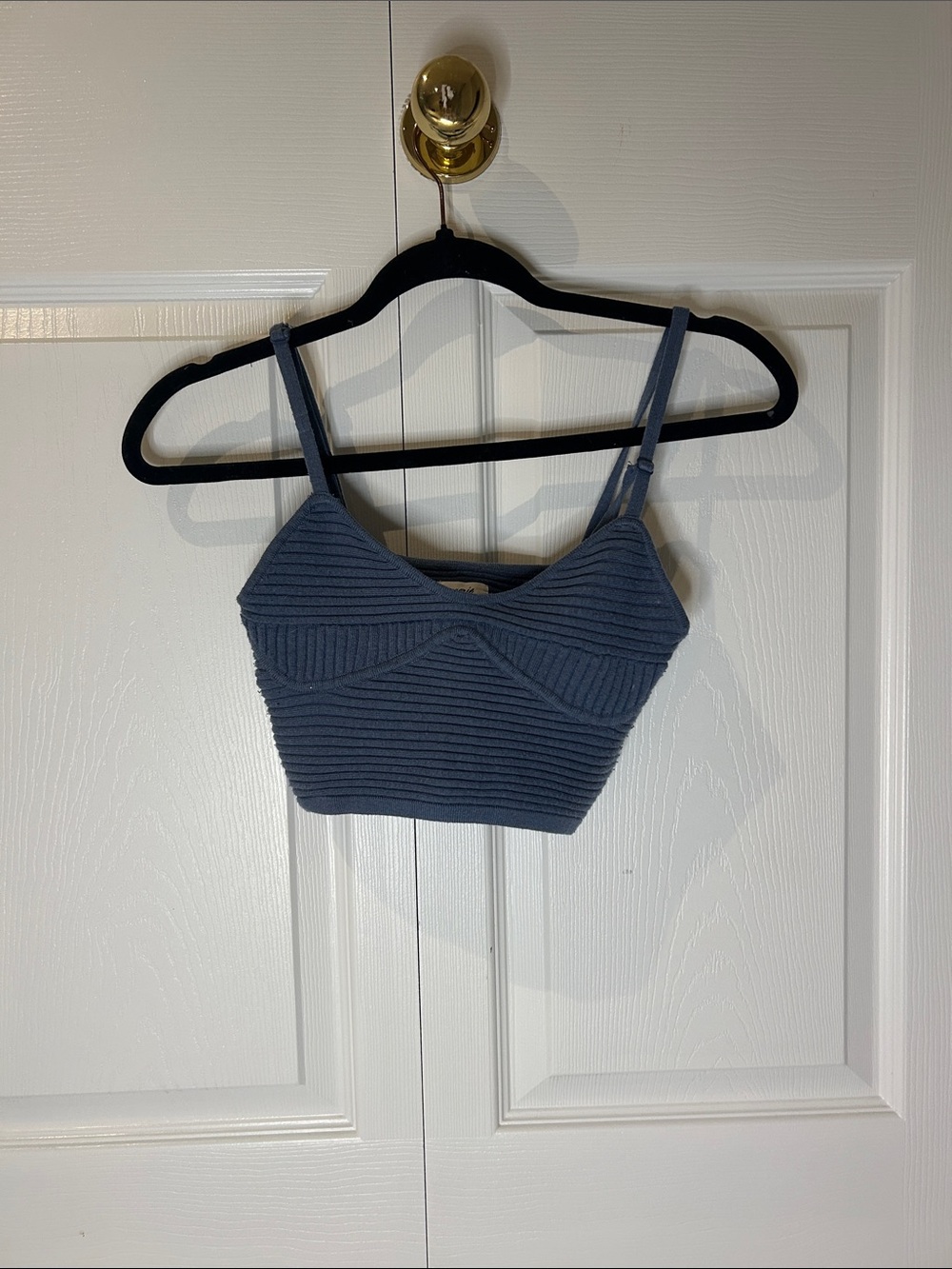 aerie Ribbed Cropped Camisole - Slate Blue